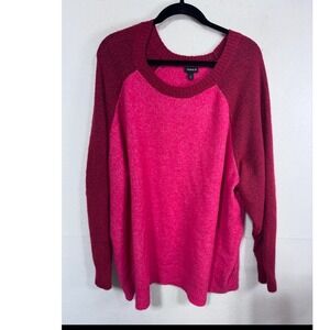 Torrid 4X Vegan Cashmere Sweater Women's Colorblock Raglan Crew Neck Pullover